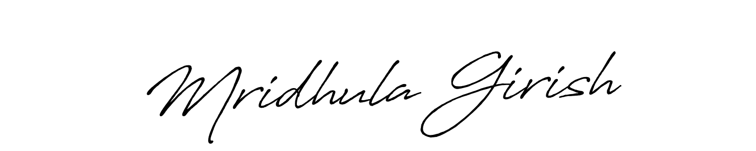 Create a beautiful signature design for name Mridhula Girish. With this signature (Antro_Vectra_Bolder) fonts, you can make a handwritten signature for free. Mridhula Girish signature style 7 images and pictures png