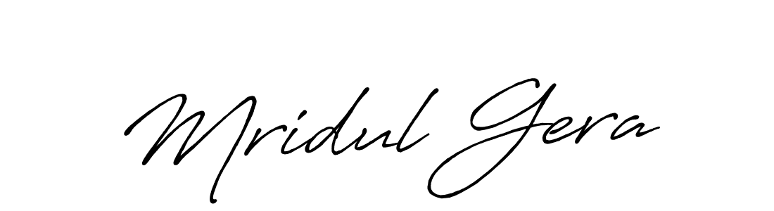 Design your own signature with our free online signature maker. With this signature software, you can create a handwritten (Antro_Vectra_Bolder) signature for name Mridul Gera. Mridul Gera signature style 7 images and pictures png