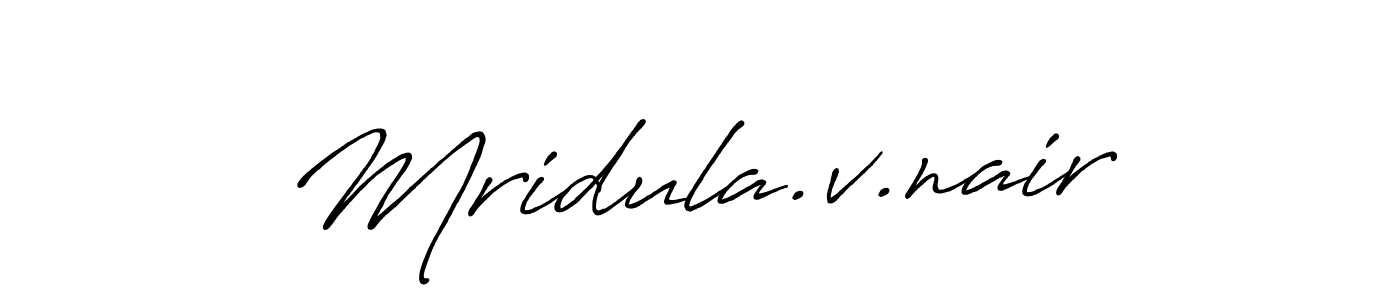 How to make Mridula.v.nair name signature. Use Antro_Vectra_Bolder style for creating short signs online. This is the latest handwritten sign. Mridula.v.nair signature style 7 images and pictures png