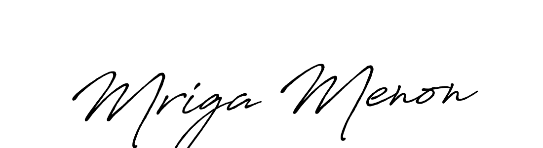 The best way (Antro_Vectra_Bolder) to make a short signature is to pick only two or three words in your name. The name Mriga Menon include a total of six letters. For converting this name. Mriga Menon signature style 7 images and pictures png