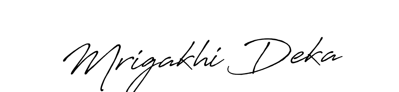 Mrigakhi Deka stylish signature style. Best Handwritten Sign (Antro_Vectra_Bolder) for my name. Handwritten Signature Collection Ideas for my name Mrigakhi Deka. Mrigakhi Deka signature style 7 images and pictures png