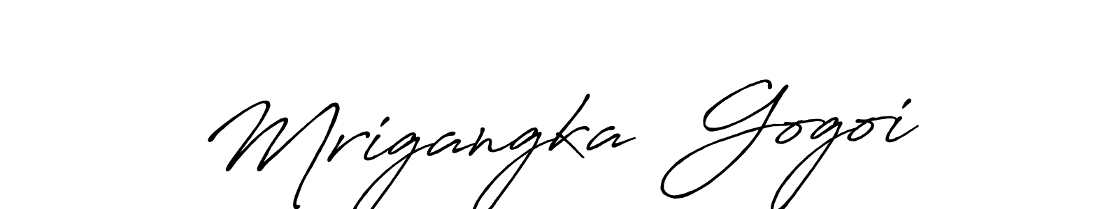 Make a beautiful signature design for name Mrigangka  Gogoi. With this signature (Antro_Vectra_Bolder) style, you can create a handwritten signature for free. Mrigangka  Gogoi signature style 7 images and pictures png