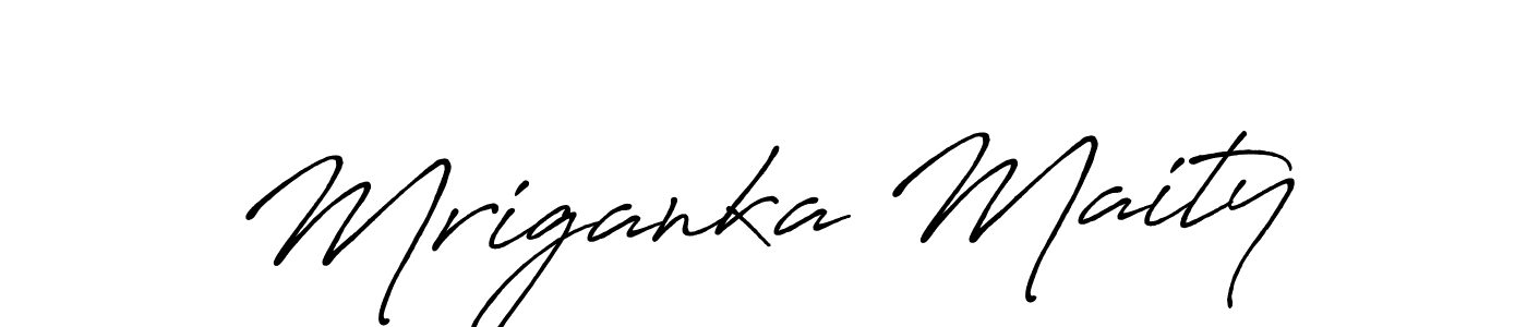 How to make Mriganka Maity name signature. Use Antro_Vectra_Bolder style for creating short signs online. This is the latest handwritten sign. Mriganka Maity signature style 7 images and pictures png