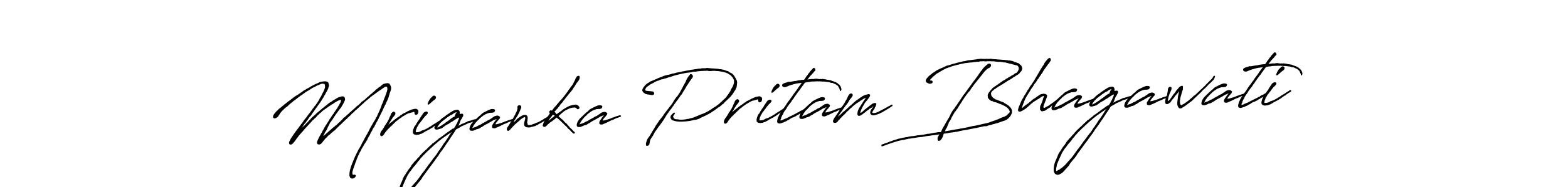 Make a beautiful signature design for name Mriganka Pritam Bhagawati. With this signature (Antro_Vectra_Bolder) style, you can create a handwritten signature for free. Mriganka Pritam Bhagawati signature style 7 images and pictures png