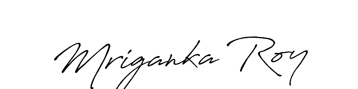 Create a beautiful signature design for name Mriganka Roy. With this signature (Antro_Vectra_Bolder) fonts, you can make a handwritten signature for free. Mriganka Roy signature style 7 images and pictures png