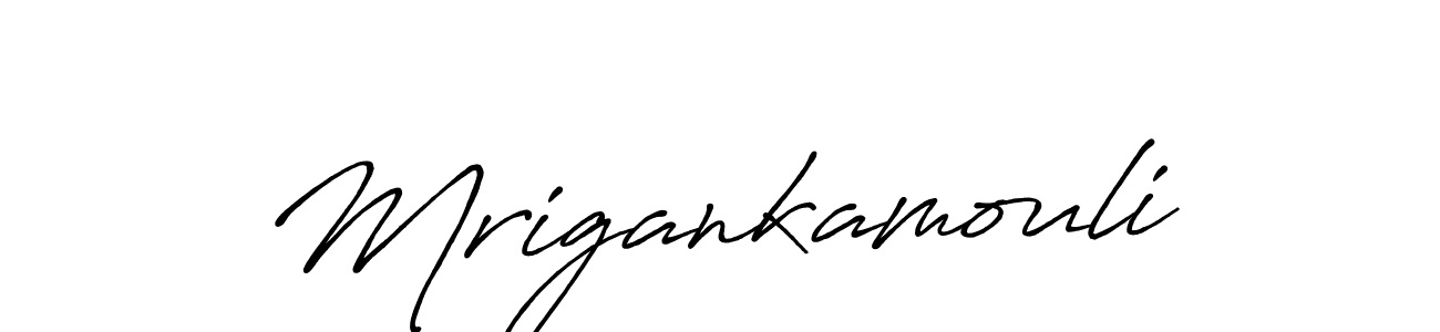 Create a beautiful signature design for name Mrigankamouli. With this signature (Antro_Vectra_Bolder) fonts, you can make a handwritten signature for free. Mrigankamouli signature style 7 images and pictures png