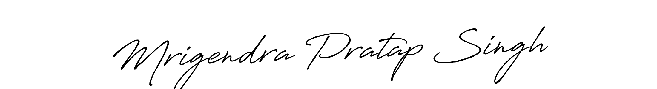 Make a beautiful signature design for name Mrigendra Pratap Singh. With this signature (Antro_Vectra_Bolder) style, you can create a handwritten signature for free. Mrigendra Pratap Singh signature style 7 images and pictures png