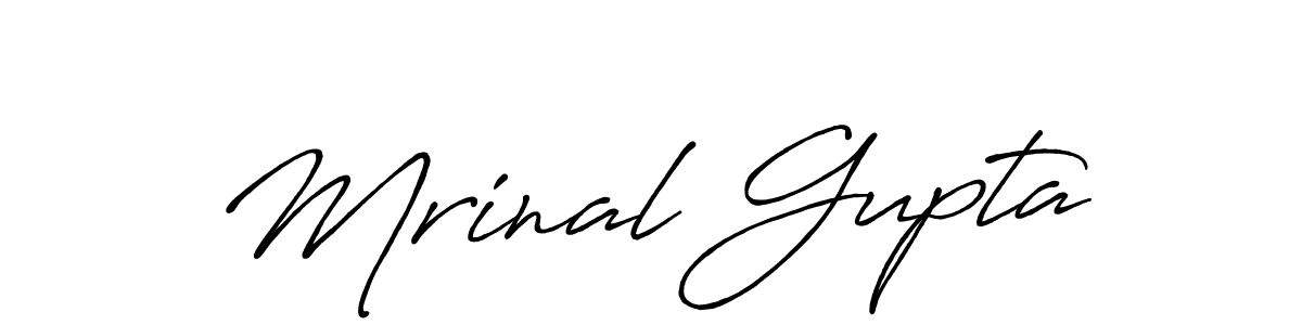 Design your own signature with our free online signature maker. With this signature software, you can create a handwritten (Antro_Vectra_Bolder) signature for name Mrinal Gupta. Mrinal Gupta signature style 7 images and pictures png