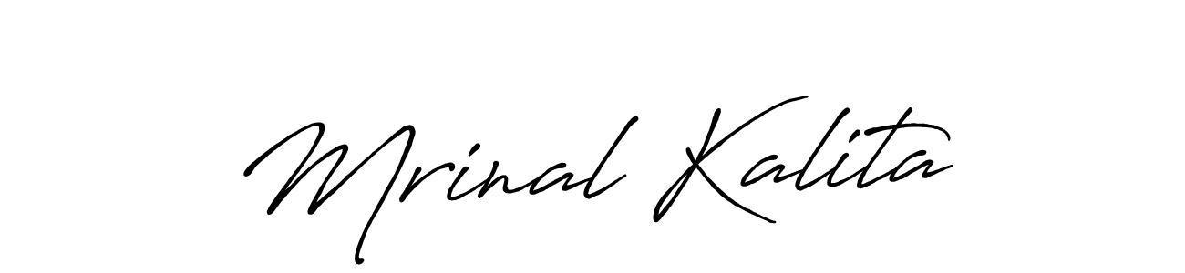 Mrinal Kalita stylish signature style. Best Handwritten Sign (Antro_Vectra_Bolder) for my name. Handwritten Signature Collection Ideas for my name Mrinal Kalita. Mrinal Kalita signature style 7 images and pictures png