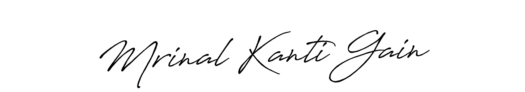 Make a beautiful signature design for name Mrinal Kanti Gain. With this signature (Antro_Vectra_Bolder) style, you can create a handwritten signature for free. Mrinal Kanti Gain signature style 7 images and pictures png