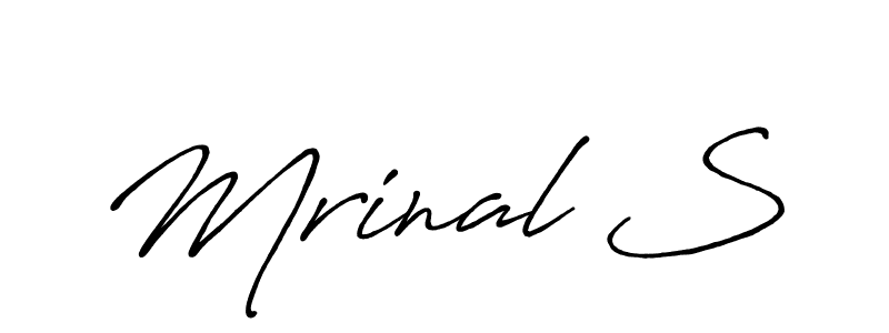 This is the best signature style for the Mrinal S name. Also you like these signature font (Antro_Vectra_Bolder). Mix name signature. Mrinal S signature style 7 images and pictures png