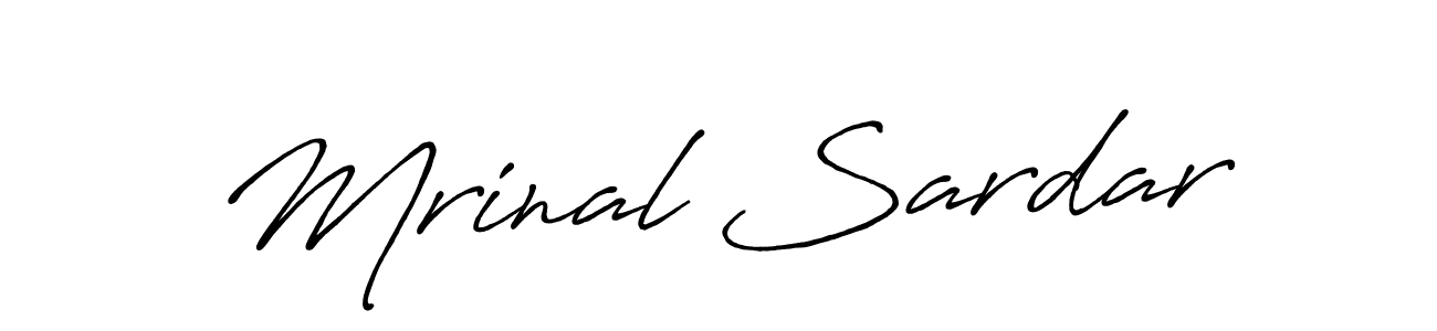 Create a beautiful signature design for name Mrinal Sardar. With this signature (Antro_Vectra_Bolder) fonts, you can make a handwritten signature for free. Mrinal Sardar signature style 7 images and pictures png