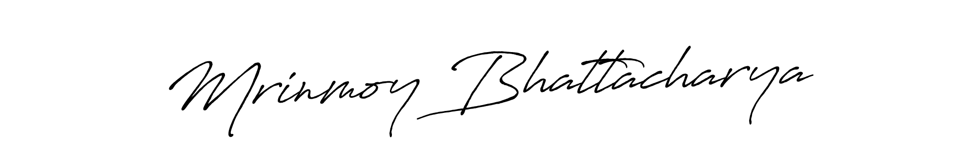 Create a beautiful signature design for name Mrinmoy Bhattacharya. With this signature (Antro_Vectra_Bolder) fonts, you can make a handwritten signature for free. Mrinmoy Bhattacharya signature style 7 images and pictures png