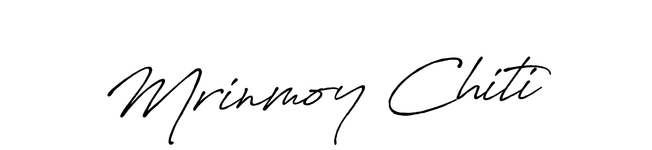 How to make Mrinmoy Chiti name signature. Use Antro_Vectra_Bolder style for creating short signs online. This is the latest handwritten sign. Mrinmoy Chiti signature style 7 images and pictures png