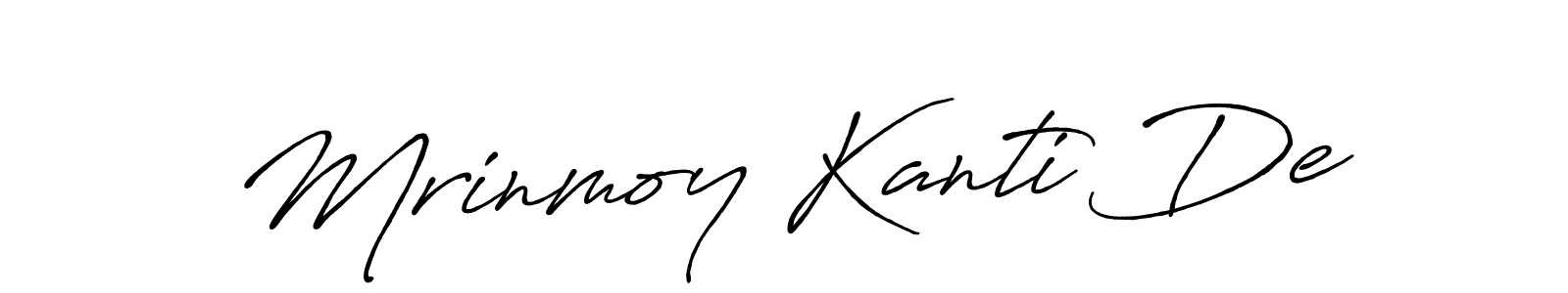 The best way (Antro_Vectra_Bolder) to make a short signature is to pick only two or three words in your name. The name Mrinmoy Kanti De include a total of six letters. For converting this name. Mrinmoy Kanti De signature style 7 images and pictures png