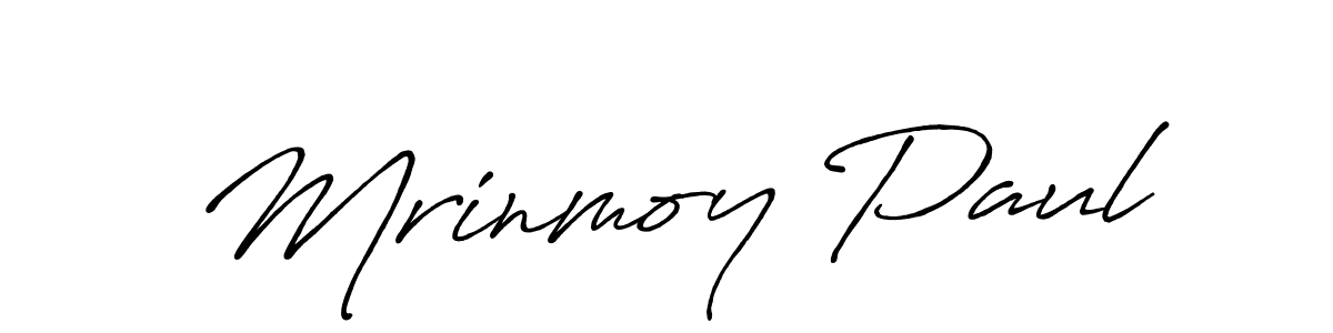 How to make Mrinmoy Paul name signature. Use Antro_Vectra_Bolder style for creating short signs online. This is the latest handwritten sign. Mrinmoy Paul signature style 7 images and pictures png