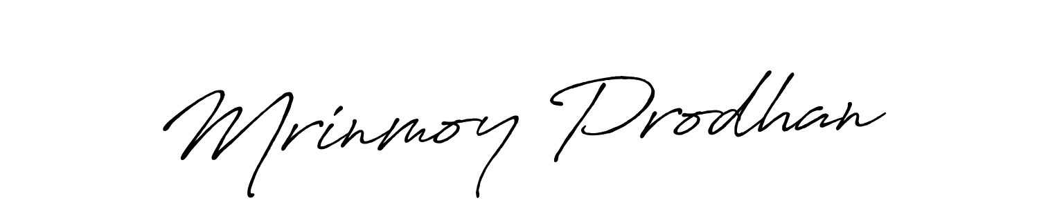 Create a beautiful signature design for name Mrinmoy Prodhan. With this signature (Antro_Vectra_Bolder) fonts, you can make a handwritten signature for free. Mrinmoy Prodhan signature style 7 images and pictures png