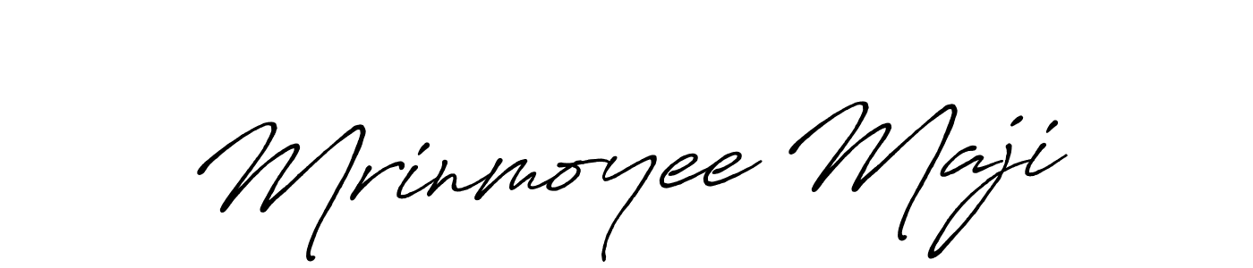 Create a beautiful signature design for name Mrinmoyee Maji. With this signature (Antro_Vectra_Bolder) fonts, you can make a handwritten signature for free. Mrinmoyee Maji signature style 7 images and pictures png