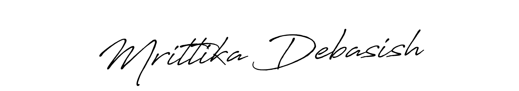 You should practise on your own different ways (Antro_Vectra_Bolder) to write your name (Mrittika Debasish) in signature. don't let someone else do it for you. Mrittika Debasish signature style 7 images and pictures png