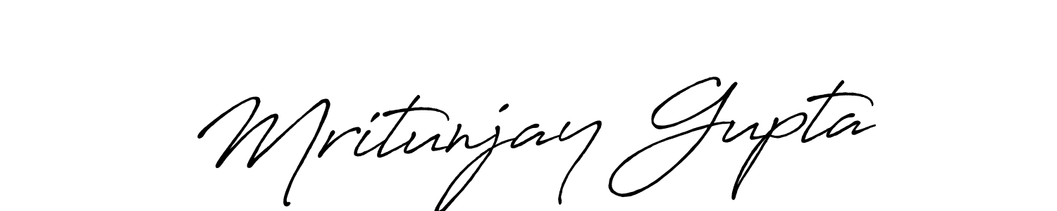 Mritunjay Gupta stylish signature style. Best Handwritten Sign (Antro_Vectra_Bolder) for my name. Handwritten Signature Collection Ideas for my name Mritunjay Gupta. Mritunjay Gupta signature style 7 images and pictures png