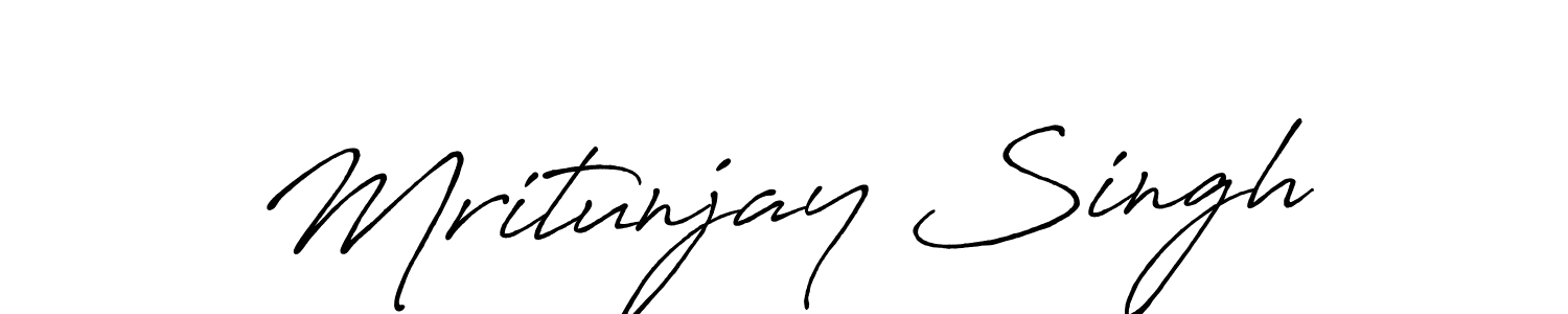 Make a beautiful signature design for name Mritunjay Singh. With this signature (Antro_Vectra_Bolder) style, you can create a handwritten signature for free. Mritunjay Singh signature style 7 images and pictures png
