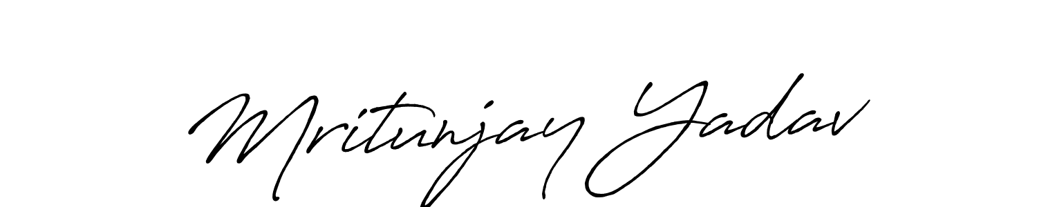 Mritunjay Yadav stylish signature style. Best Handwritten Sign (Antro_Vectra_Bolder) for my name. Handwritten Signature Collection Ideas for my name Mritunjay Yadav. Mritunjay Yadav signature style 7 images and pictures png