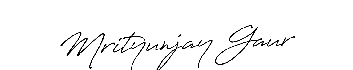 Make a short Mrityunjay Gaur signature style. Manage your documents anywhere anytime using Antro_Vectra_Bolder. Create and add eSignatures, submit forms, share and send files easily. Mrityunjay Gaur signature style 7 images and pictures png