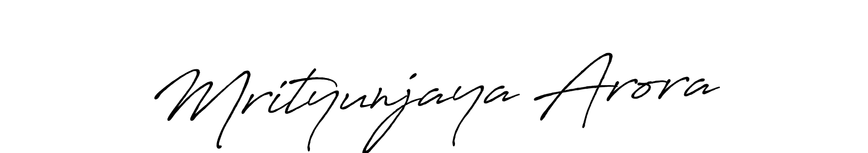 The best way (Antro_Vectra_Bolder) to make a short signature is to pick only two or three words in your name. The name Mrityunjaya Arora include a total of six letters. For converting this name. Mrityunjaya Arora signature style 7 images and pictures png