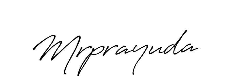 Create a beautiful signature design for name Mrprayuda. With this signature (Antro_Vectra_Bolder) fonts, you can make a handwritten signature for free. Mrprayuda signature style 7 images and pictures png