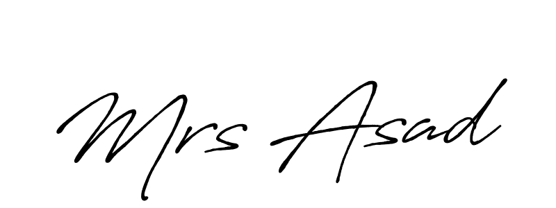 Create a beautiful signature design for name Mrs Asad. With this signature (Antro_Vectra_Bolder) fonts, you can make a handwritten signature for free. Mrs Asad signature style 7 images and pictures png