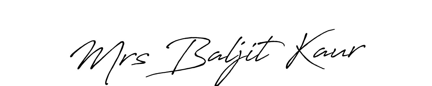 Use a signature maker to create a handwritten signature online. With this signature software, you can design (Antro_Vectra_Bolder) your own signature for name Mrs Baljit Kaur. Mrs Baljit Kaur signature style 7 images and pictures png