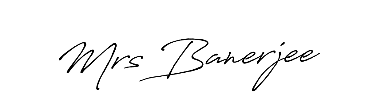 Create a beautiful signature design for name Mrs Banerjee. With this signature (Antro_Vectra_Bolder) fonts, you can make a handwritten signature for free. Mrs Banerjee signature style 7 images and pictures png