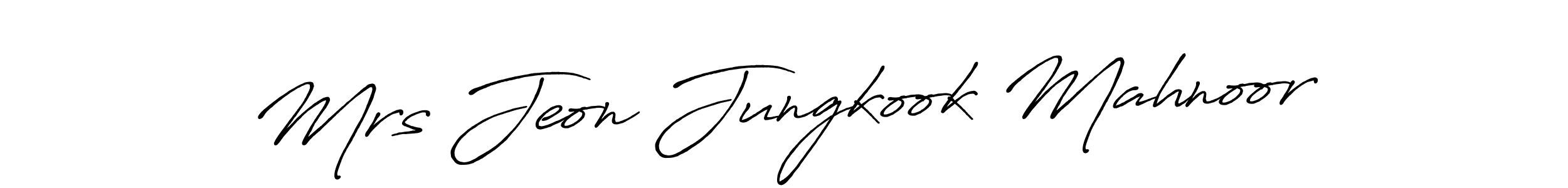 Use a signature maker to create a handwritten signature online. With this signature software, you can design (Antro_Vectra_Bolder) your own signature for name Mrs Jeon Jungkook Mahnoor. Mrs Jeon Jungkook Mahnoor signature style 7 images and pictures png