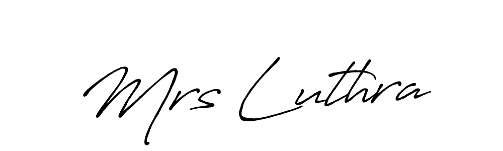 This is the best signature style for the Mrs Luthra name. Also you like these signature font (Antro_Vectra_Bolder). Mix name signature. Mrs Luthra signature style 7 images and pictures png