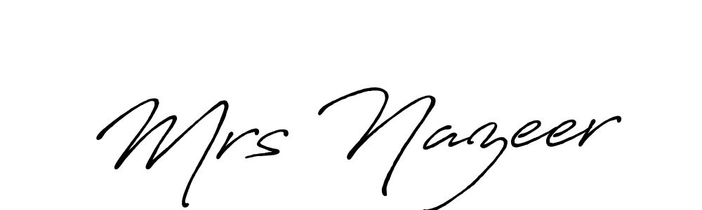 How to Draw Mrs Nazeer signature style? Antro_Vectra_Bolder is a latest design signature styles for name Mrs Nazeer. Mrs Nazeer signature style 7 images and pictures png