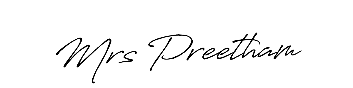 Also we have Mrs Preetham name is the best signature style. Create professional handwritten signature collection using Antro_Vectra_Bolder autograph style. Mrs Preetham signature style 7 images and pictures png