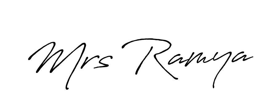 How to make Mrs Ramya name signature. Use Antro_Vectra_Bolder style for creating short signs online. This is the latest handwritten sign. Mrs Ramya signature style 7 images and pictures png