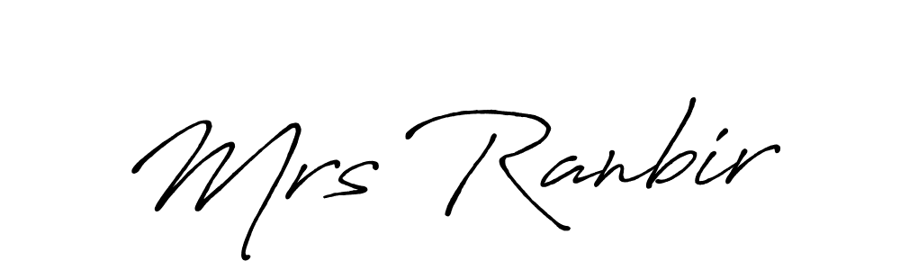 Use a signature maker to create a handwritten signature online. With this signature software, you can design (Antro_Vectra_Bolder) your own signature for name Mrs Ranbir. Mrs Ranbir signature style 7 images and pictures png
