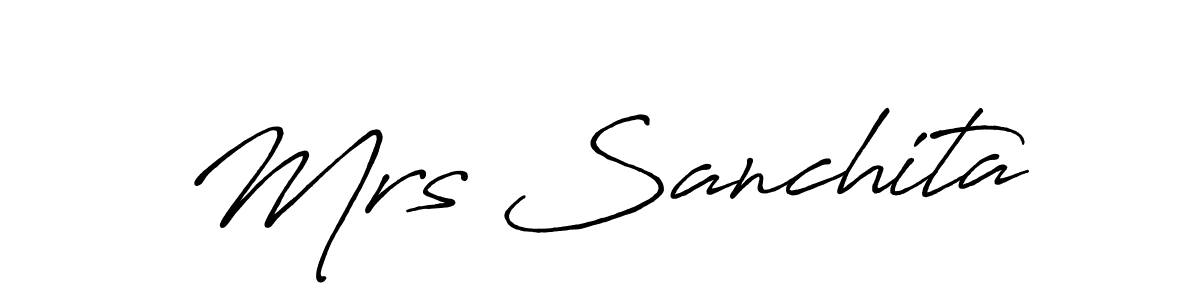 Also we have Mrs Sanchita name is the best signature style. Create professional handwritten signature collection using Antro_Vectra_Bolder autograph style. Mrs Sanchita signature style 7 images and pictures png