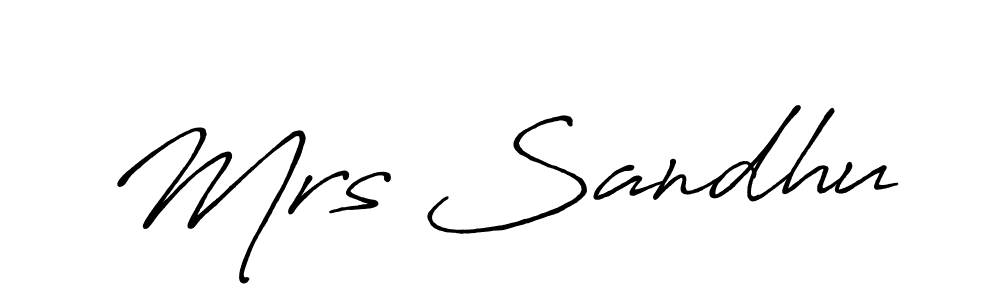 Similarly Antro_Vectra_Bolder is the best handwritten signature design. Signature creator online .You can use it as an online autograph creator for name Mrs Sandhu. Mrs Sandhu signature style 7 images and pictures png