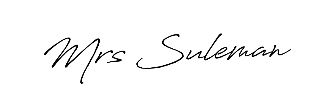 Use a signature maker to create a handwritten signature online. With this signature software, you can design (Antro_Vectra_Bolder) your own signature for name Mrs Suleman. Mrs Suleman signature style 7 images and pictures png