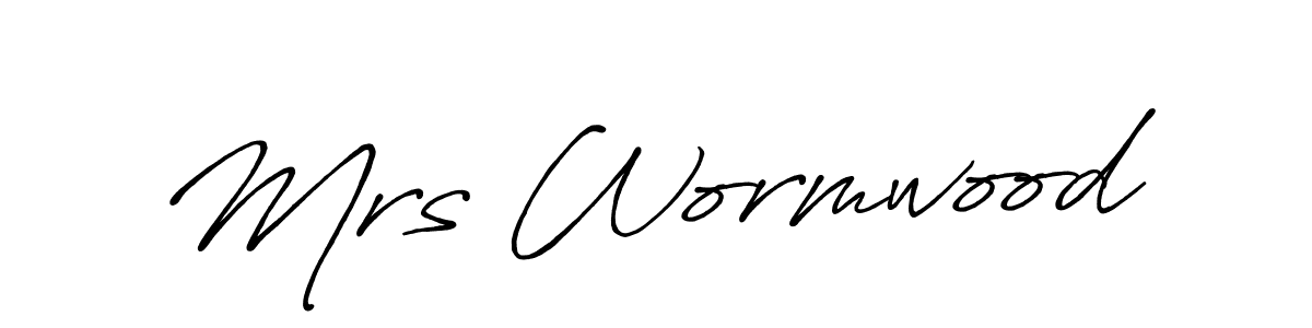 Create a beautiful signature design for name Mrs Wormwood. With this signature (Antro_Vectra_Bolder) fonts, you can make a handwritten signature for free. Mrs Wormwood signature style 7 images and pictures png
