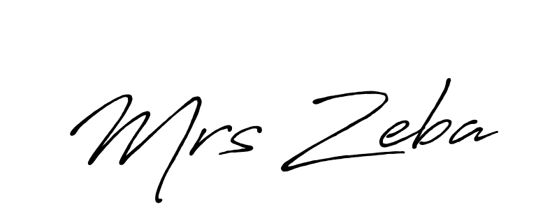 Use a signature maker to create a handwritten signature online. With this signature software, you can design (Antro_Vectra_Bolder) your own signature for name Mrs Zeba. Mrs Zeba signature style 7 images and pictures png