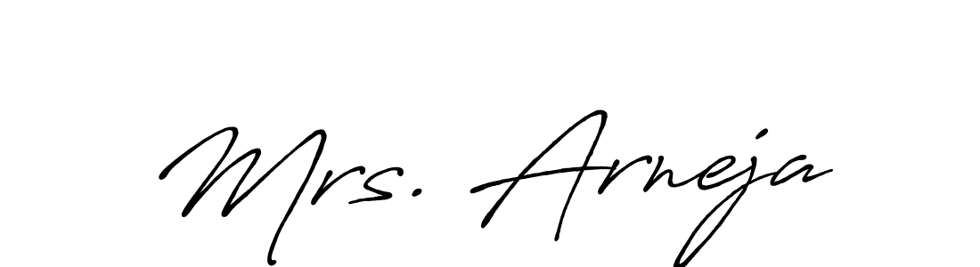 Also we have Mrs. Arneja name is the best signature style. Create professional handwritten signature collection using Antro_Vectra_Bolder autograph style. Mrs. Arneja signature style 7 images and pictures png