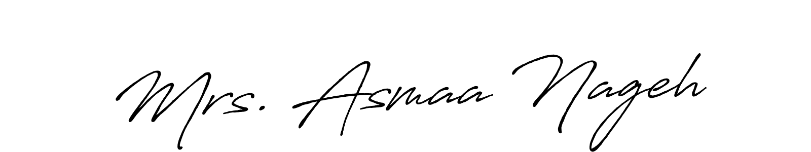 Check out images of Autograph of Mrs. Asmaa Nageh name. Actor Mrs. Asmaa Nageh Signature Style. Antro_Vectra_Bolder is a professional sign style online. Mrs. Asmaa Nageh signature style 7 images and pictures png