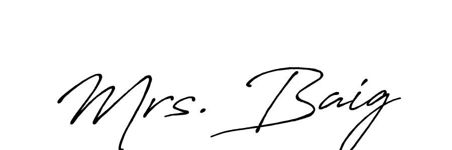 Make a beautiful signature design for name Mrs. Baig. With this signature (Antro_Vectra_Bolder) style, you can create a handwritten signature for free. Mrs. Baig signature style 7 images and pictures png