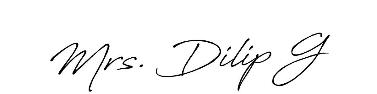 How to make Mrs. Dilip G name signature. Use Antro_Vectra_Bolder style for creating short signs online. This is the latest handwritten sign. Mrs. Dilip G signature style 7 images and pictures png