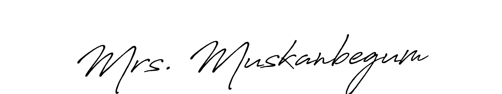 Antro_Vectra_Bolder is a professional signature style that is perfect for those who want to add a touch of class to their signature. It is also a great choice for those who want to make their signature more unique. Get Mrs. Muskanbegum name to fancy signature for free. Mrs. Muskanbegum signature style 7 images and pictures png