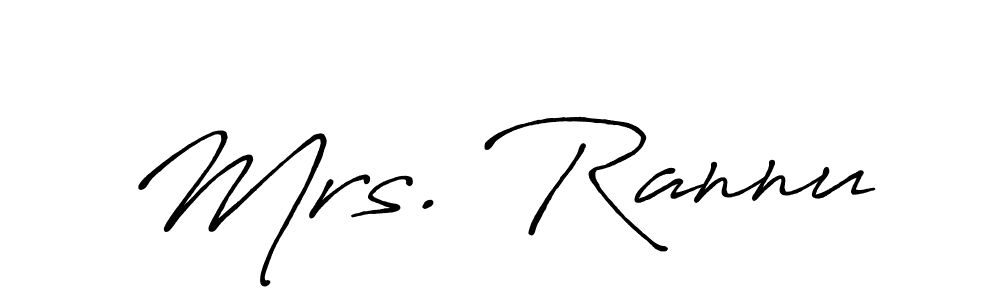 Also You can easily find your signature by using the search form. We will create Mrs. Rannu name handwritten signature images for you free of cost using Antro_Vectra_Bolder sign style. Mrs. Rannu signature style 7 images and pictures png