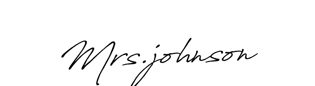 Make a beautiful signature design for name Mrs.johnson. With this signature (Antro_Vectra_Bolder) style, you can create a handwritten signature for free. Mrs.johnson signature style 7 images and pictures png